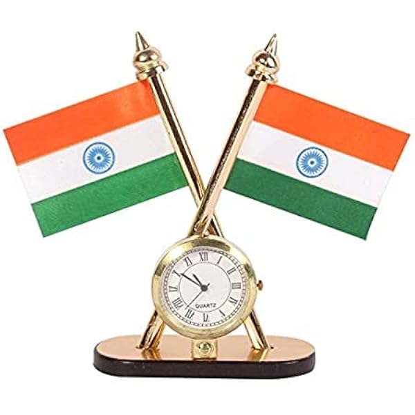 Indian Flag Cross Stainless Steel Pole With Acrylic Base - Image 2